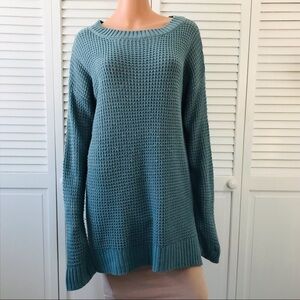 ZENANA PREMIUM Turquoise Knit Sweater Size Small